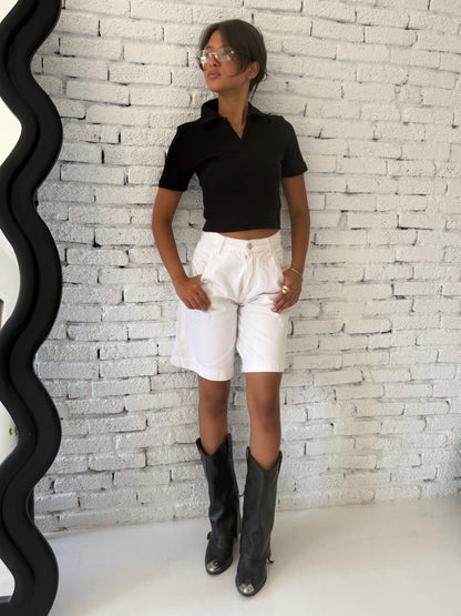 Essential Ribbed Polo Top