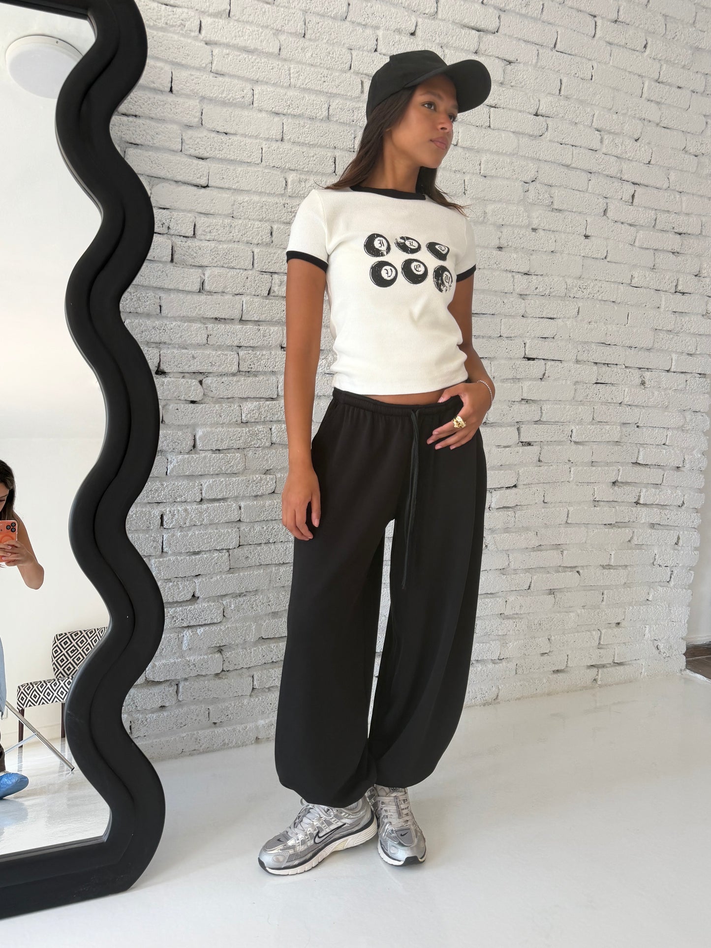 Lucky Six Graphic Ringer Tee
