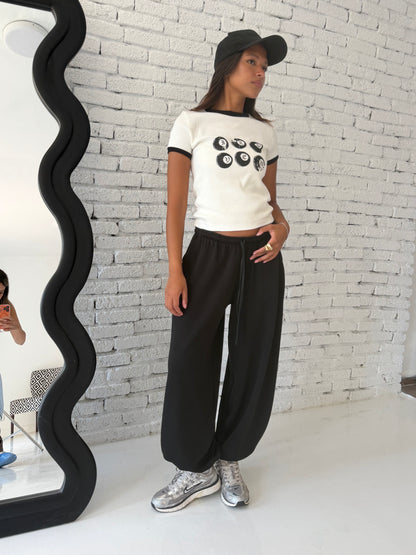 Lucky Six Graphic Ringer Tee