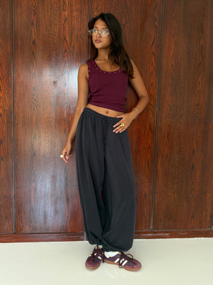 Ribbed Stud Detail Tank Top
