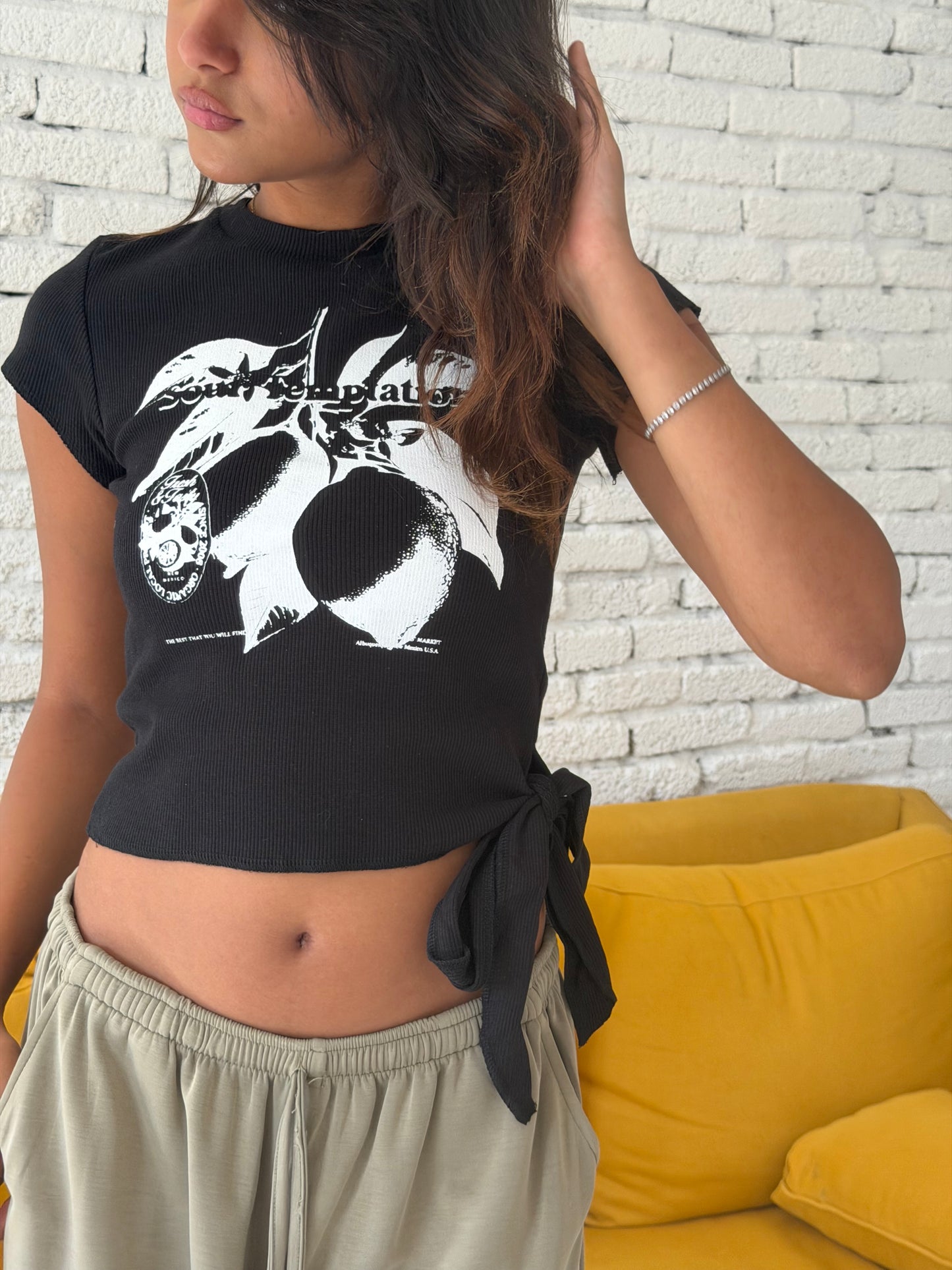 Tropical Graphic Tie-Side Top