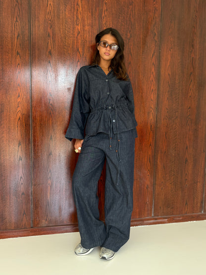 Drawstring Denim Co-Ord Set