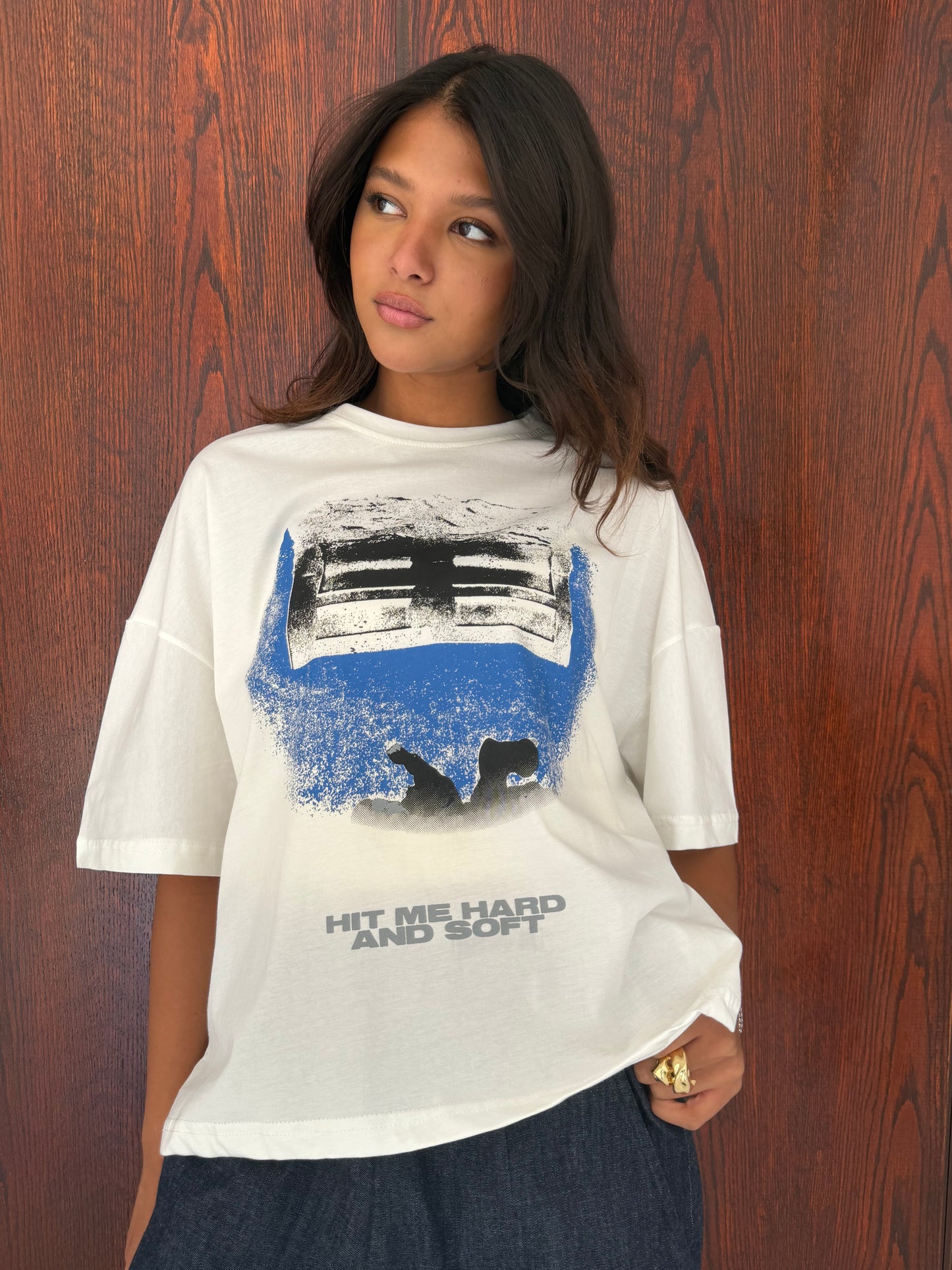 Hit Me Hard Oversized Graphic Tee