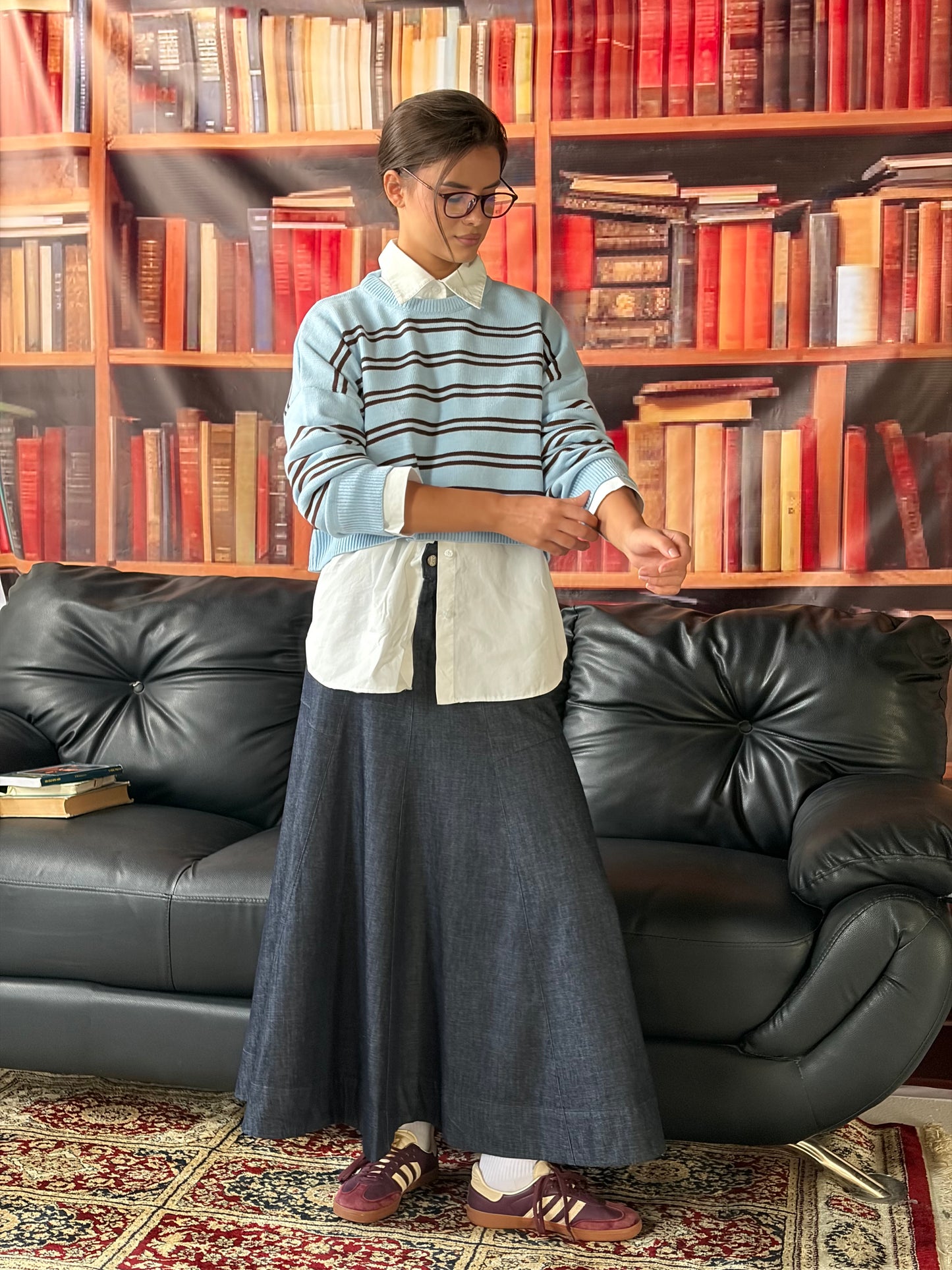 Campus Denim Midi Skirt