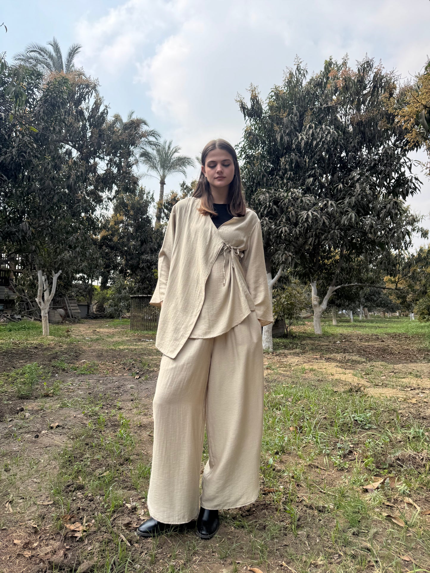 Tie-Waist Layered Set