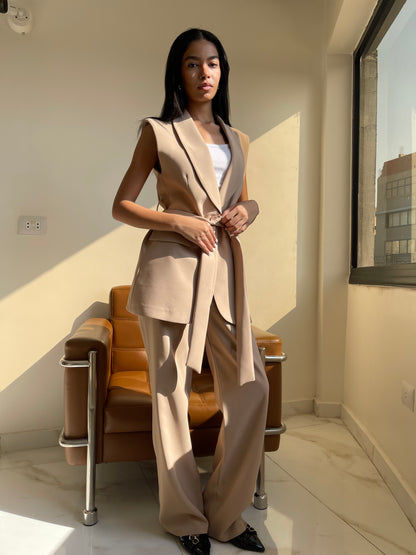 Ivory Charm Belted Vest