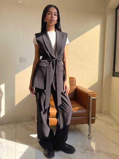 Ivory Charm Belted Vest