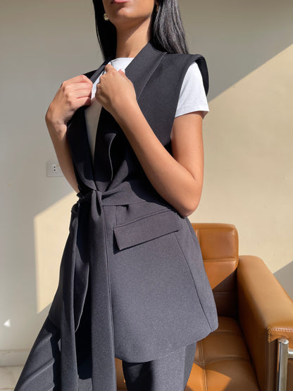 Ivory Charm Belted Vest