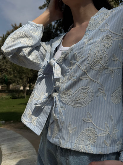 Paisley Tie-Front Blouse