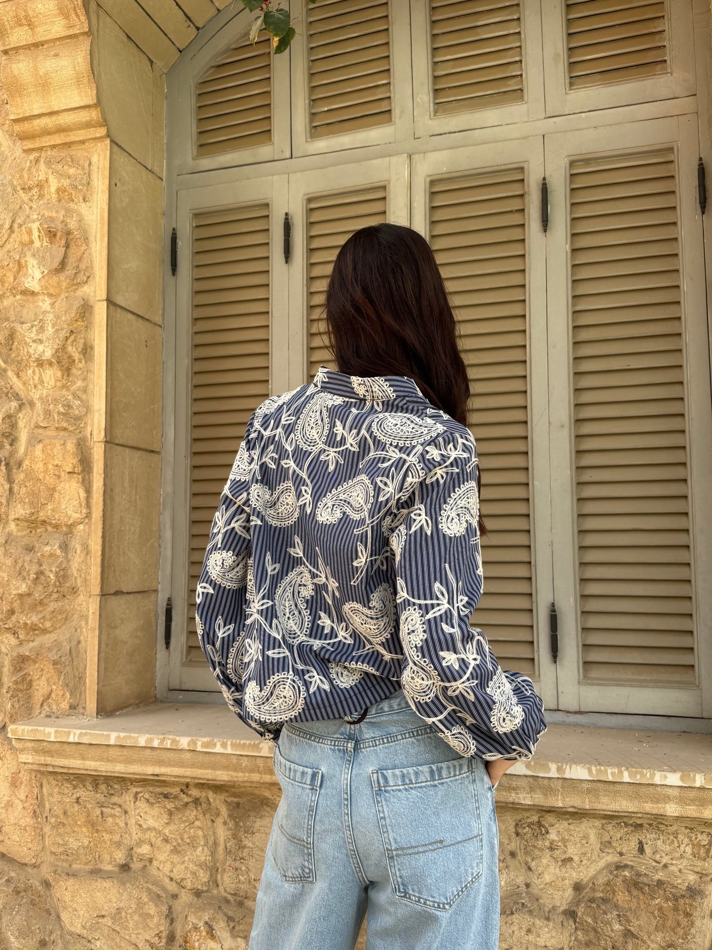 Paisley Tie-Front Blouse