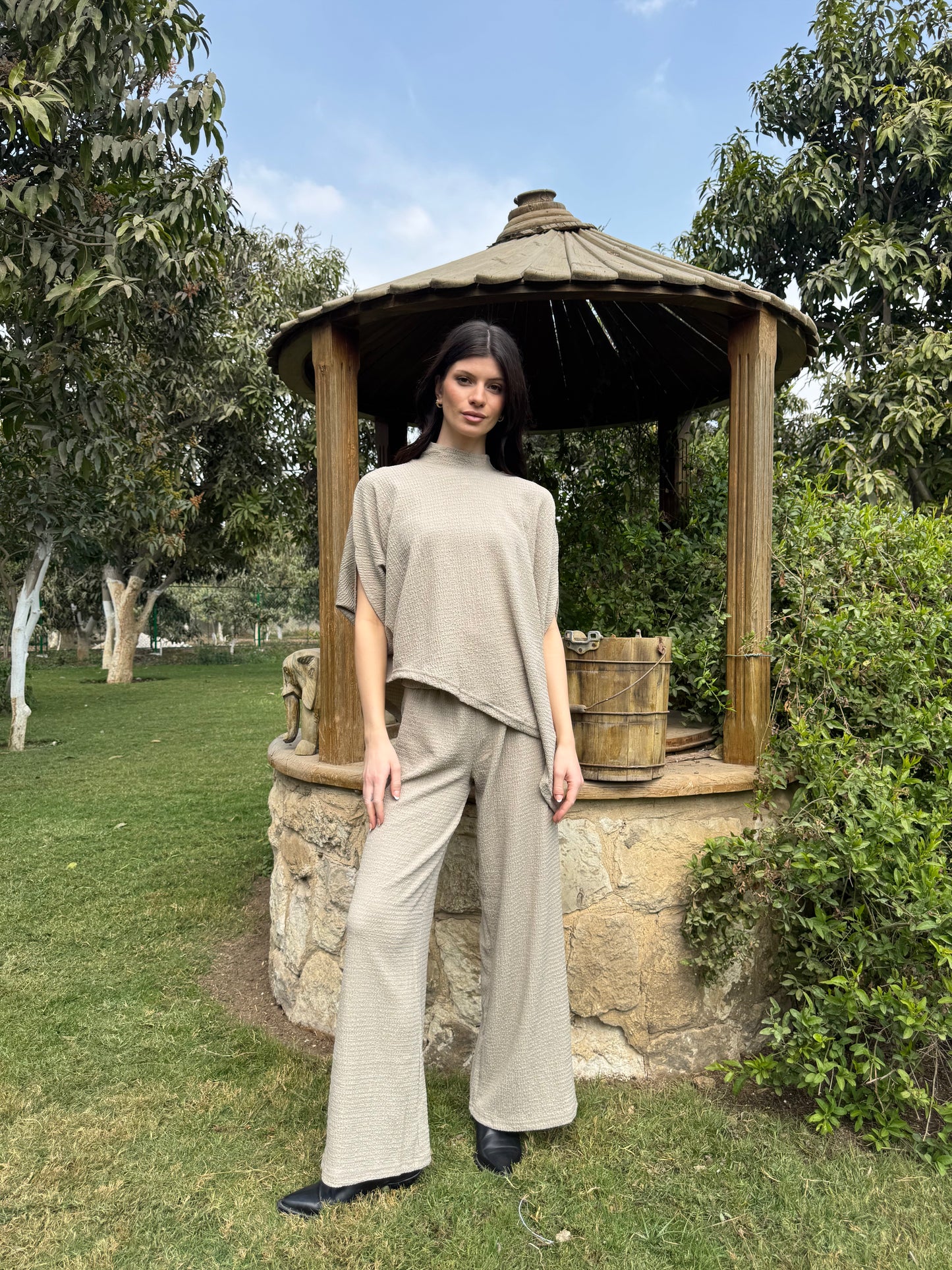 Textured High-Neck Set