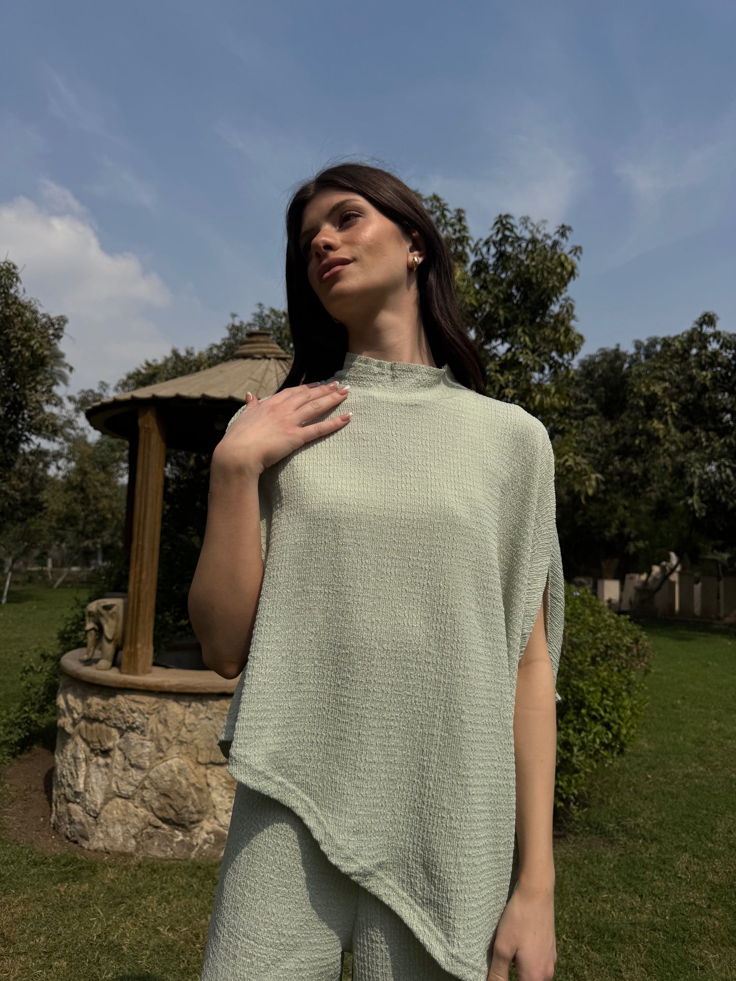 Textured High-Neck Set