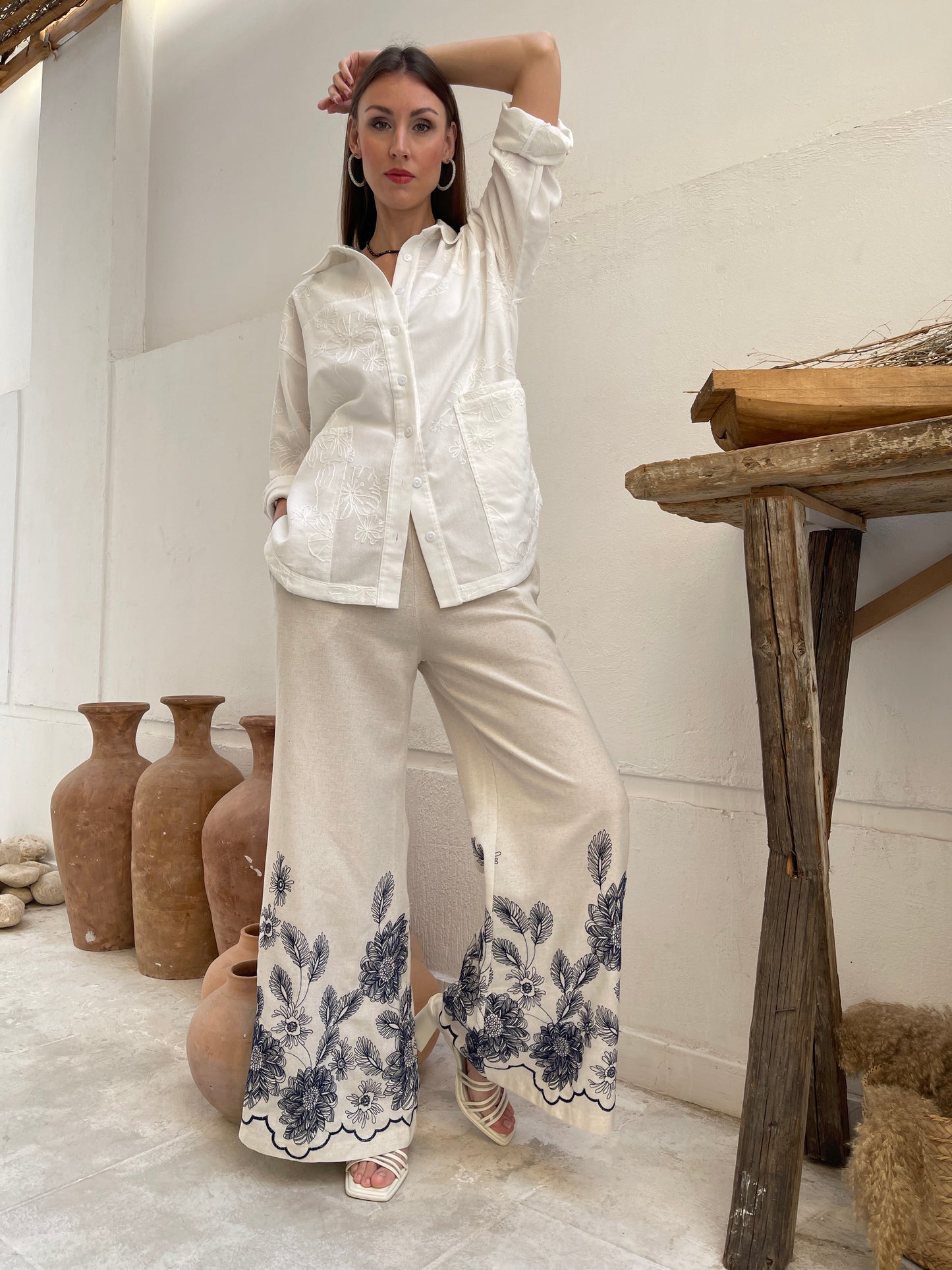 Embroidered Garden Overshirt