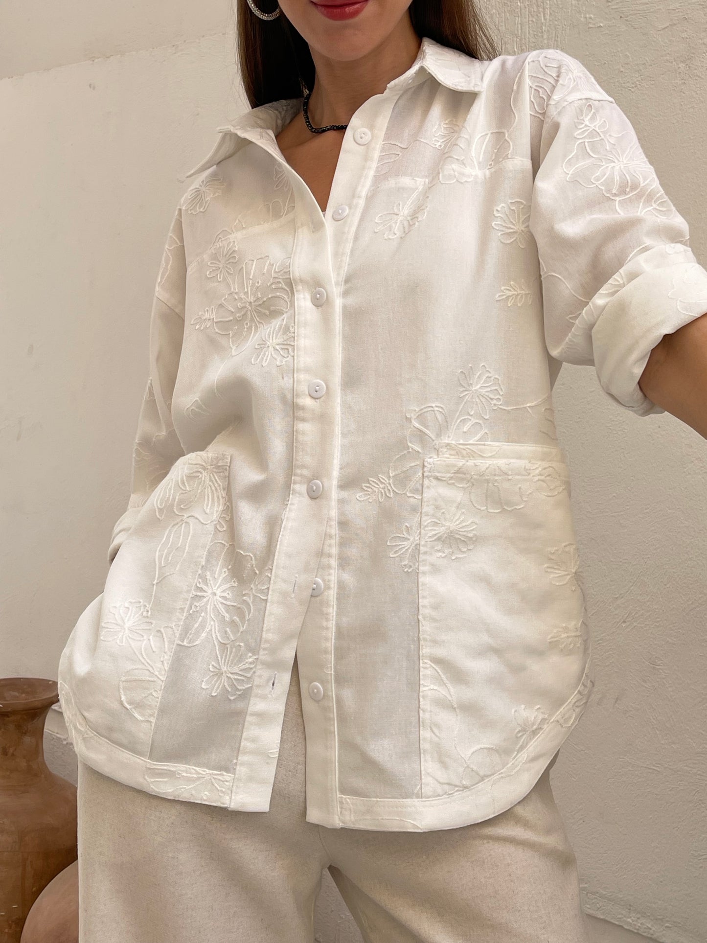 Embroidered Garden Overshirt