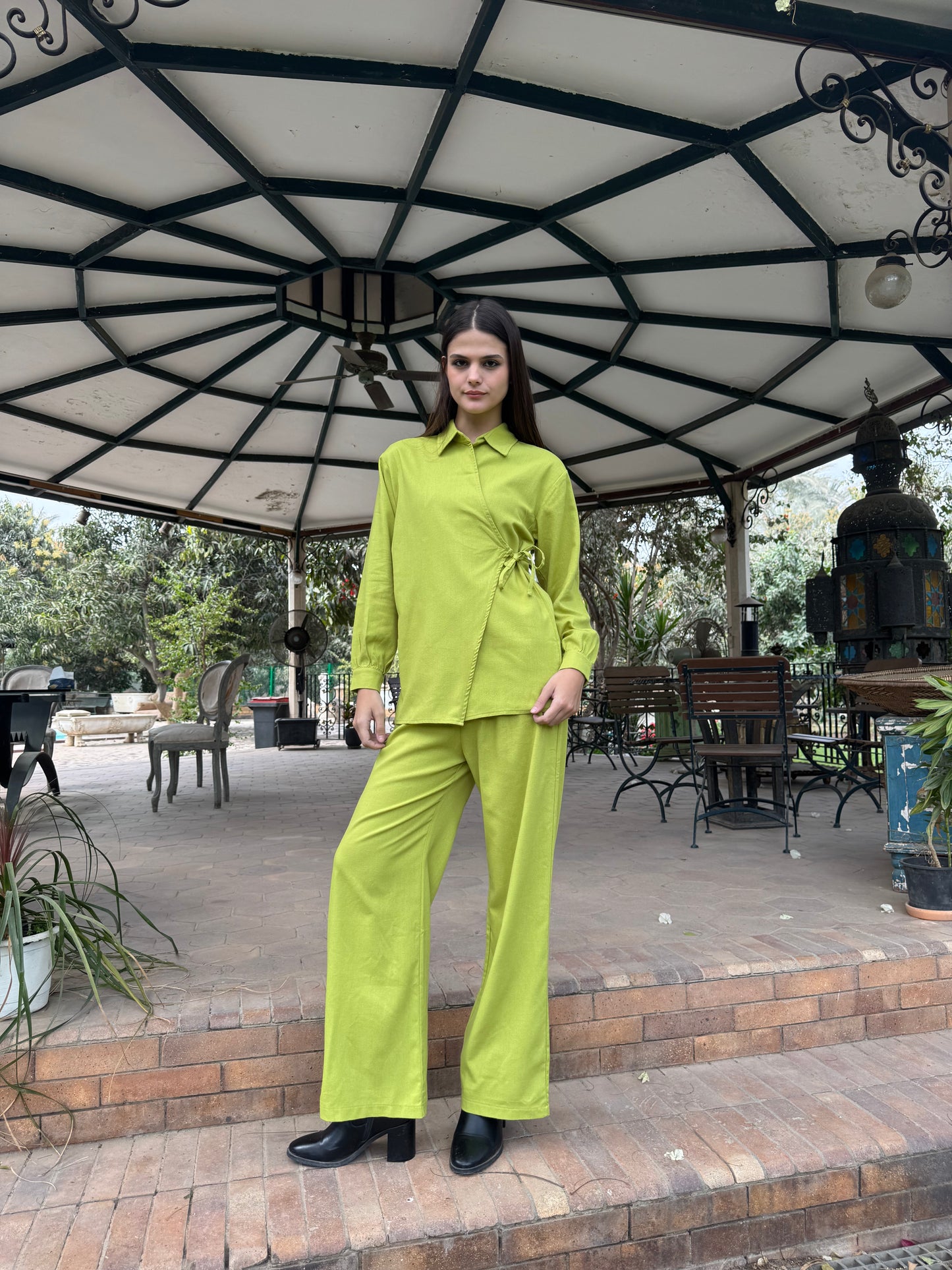 Tie-Front Shirt Set