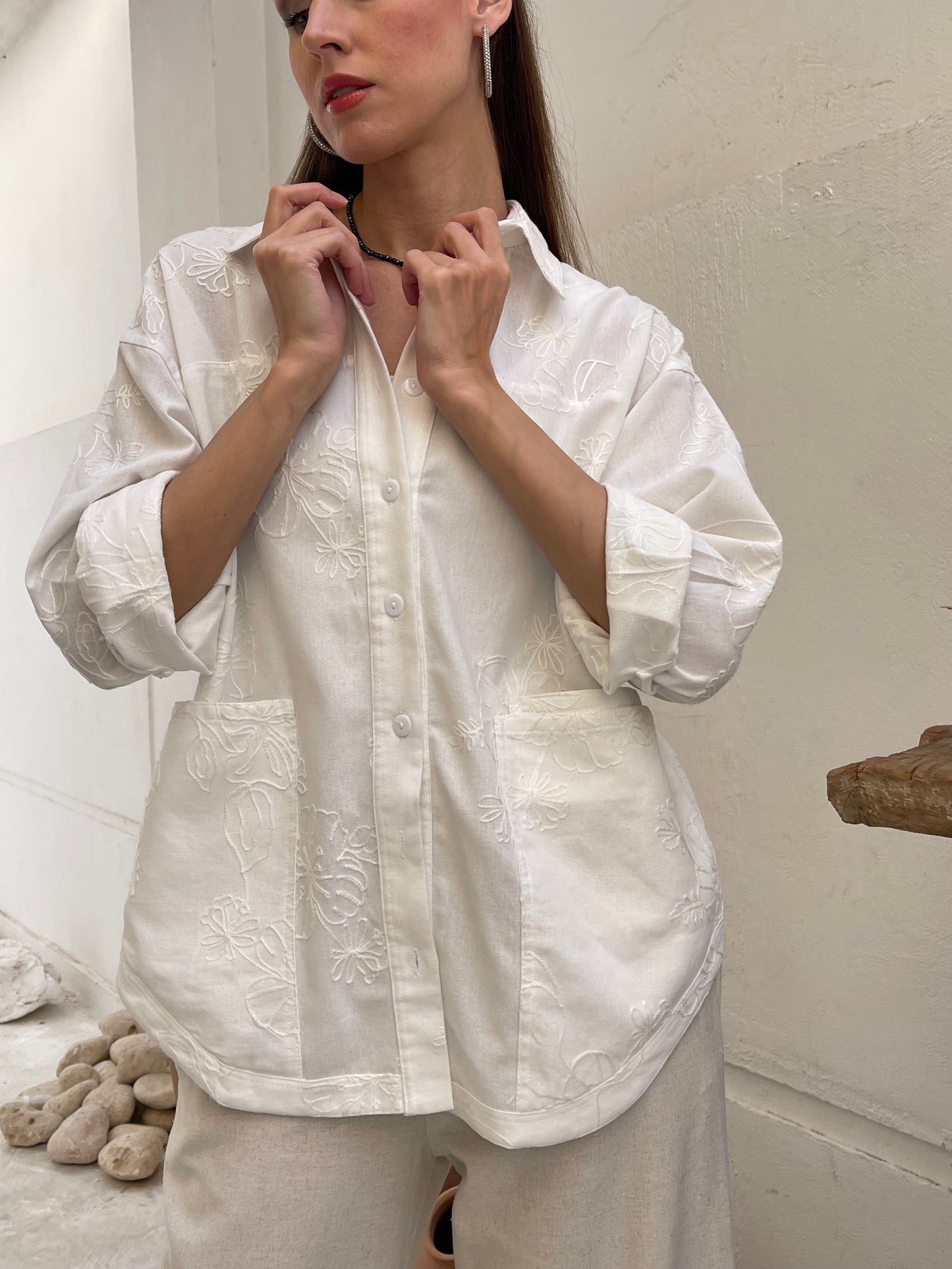 Embroidered Garden Overshirt