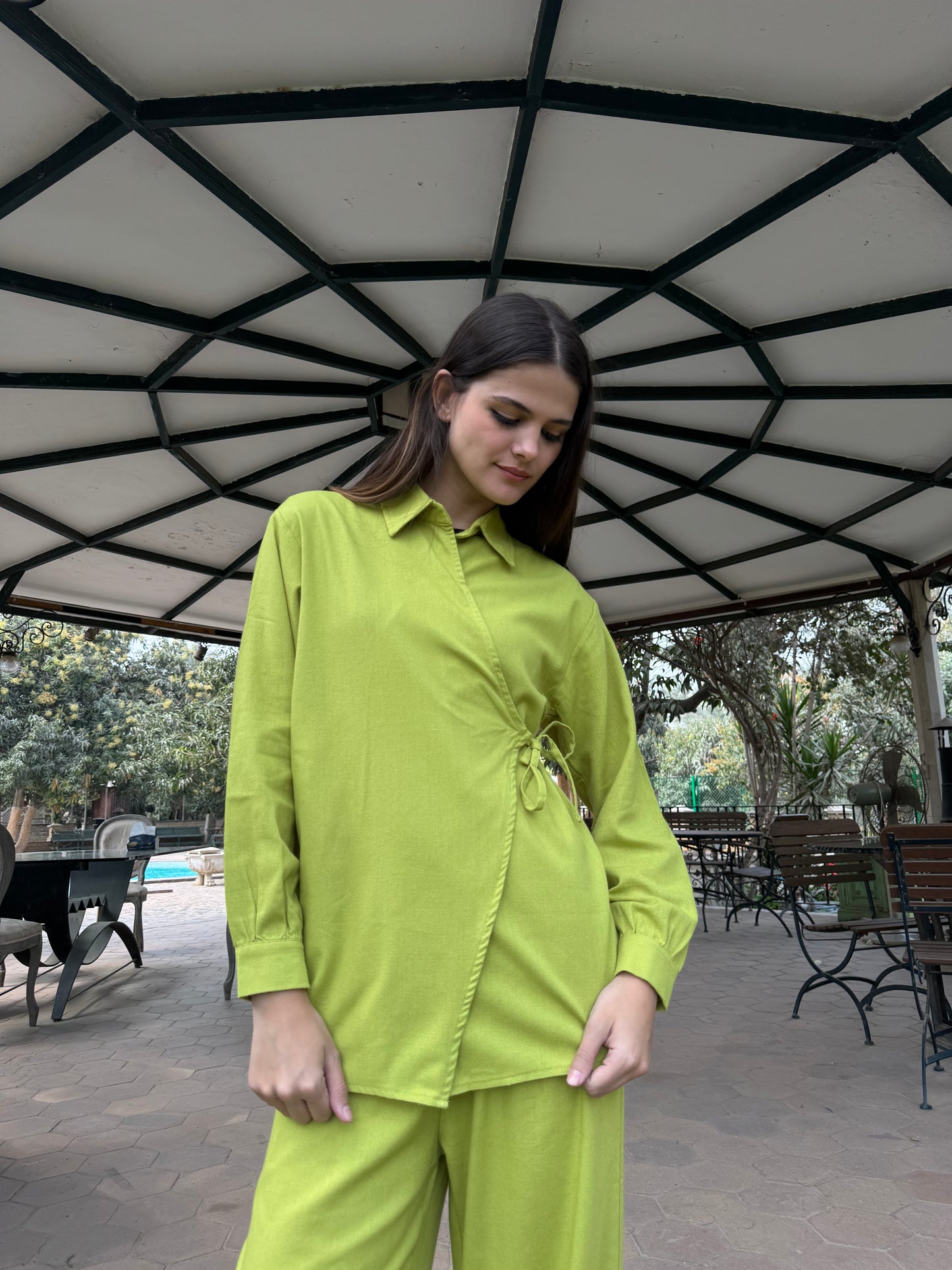 Tie-Front Shirt Set