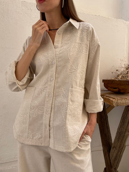 Embroidered Garden Overshirt