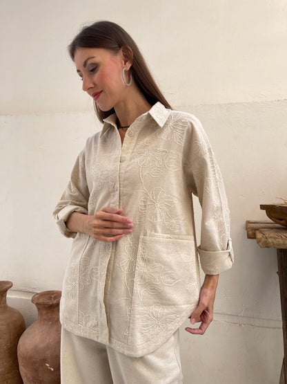 Embroidered Garden Overshirt