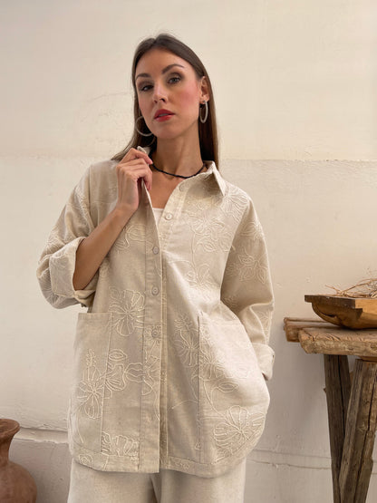 Embroidered Garden Overshirt