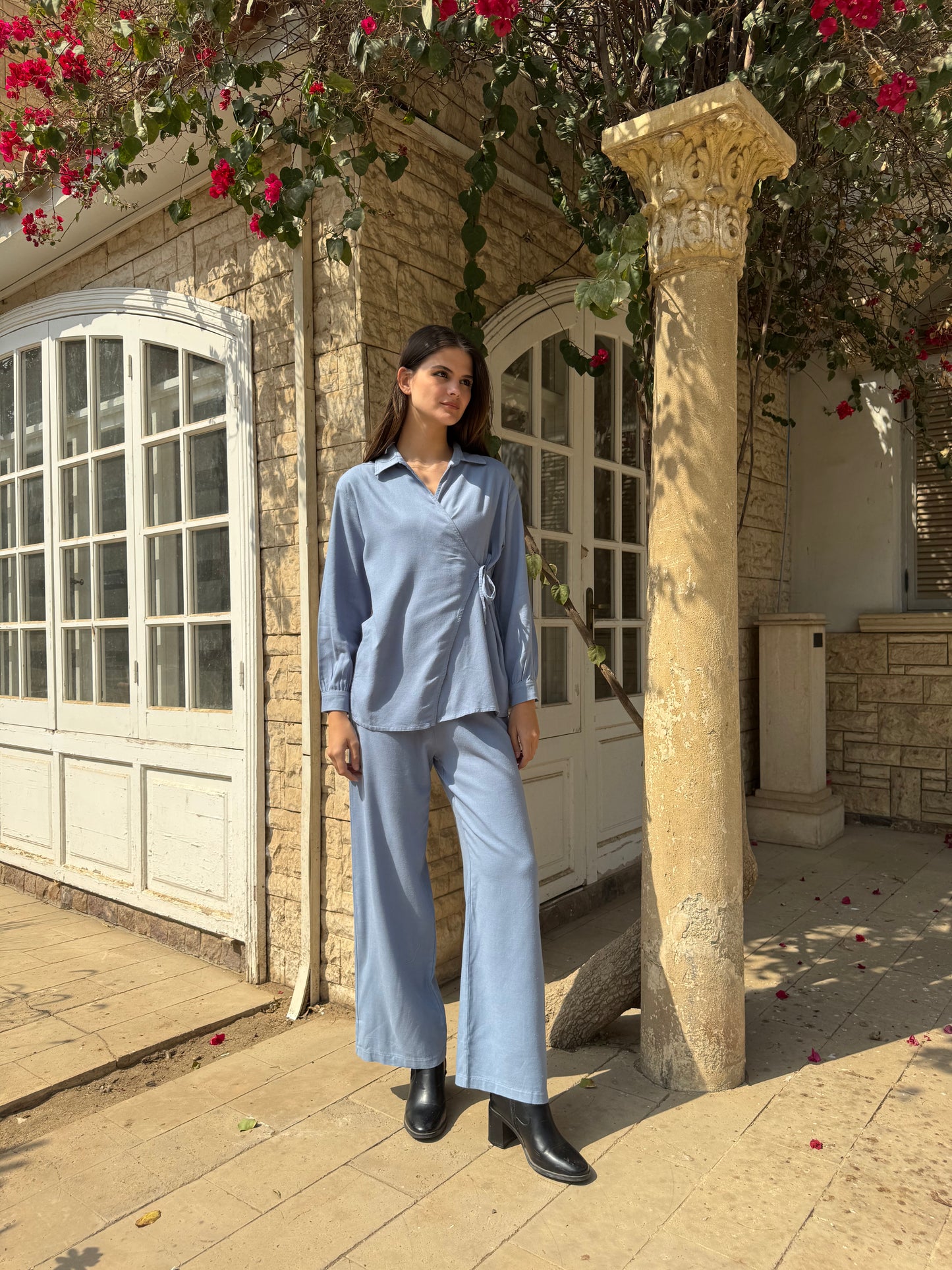 Tie-Front Shirt Set