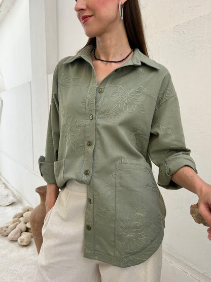 Embroidered Garden Overshirt