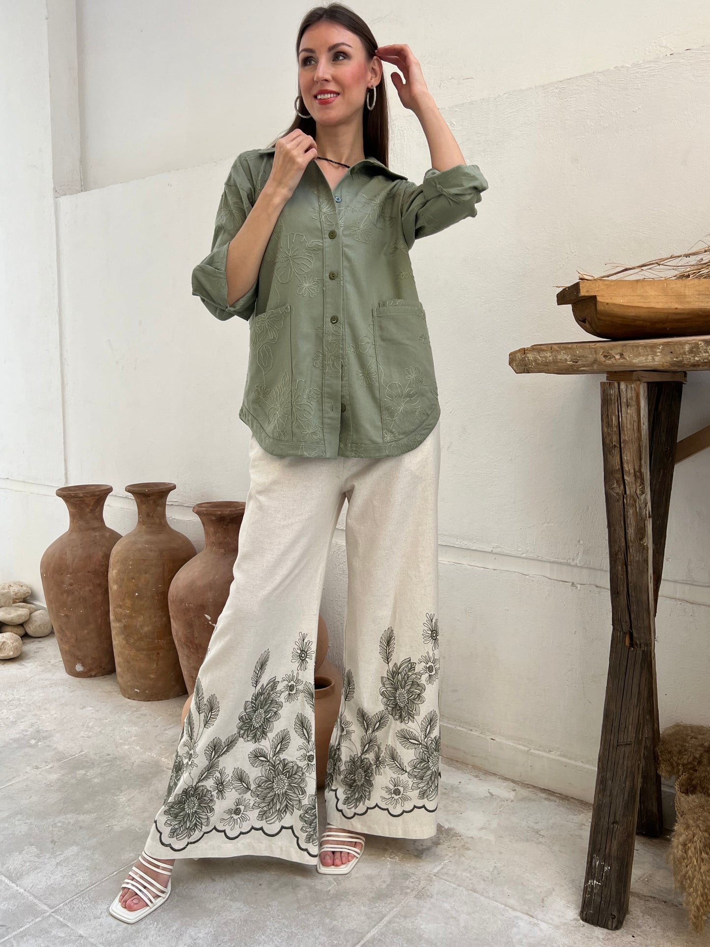 Embroidered Garden Overshirt