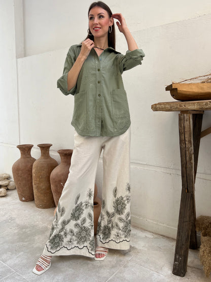 Embroidered Garden Overshirt
