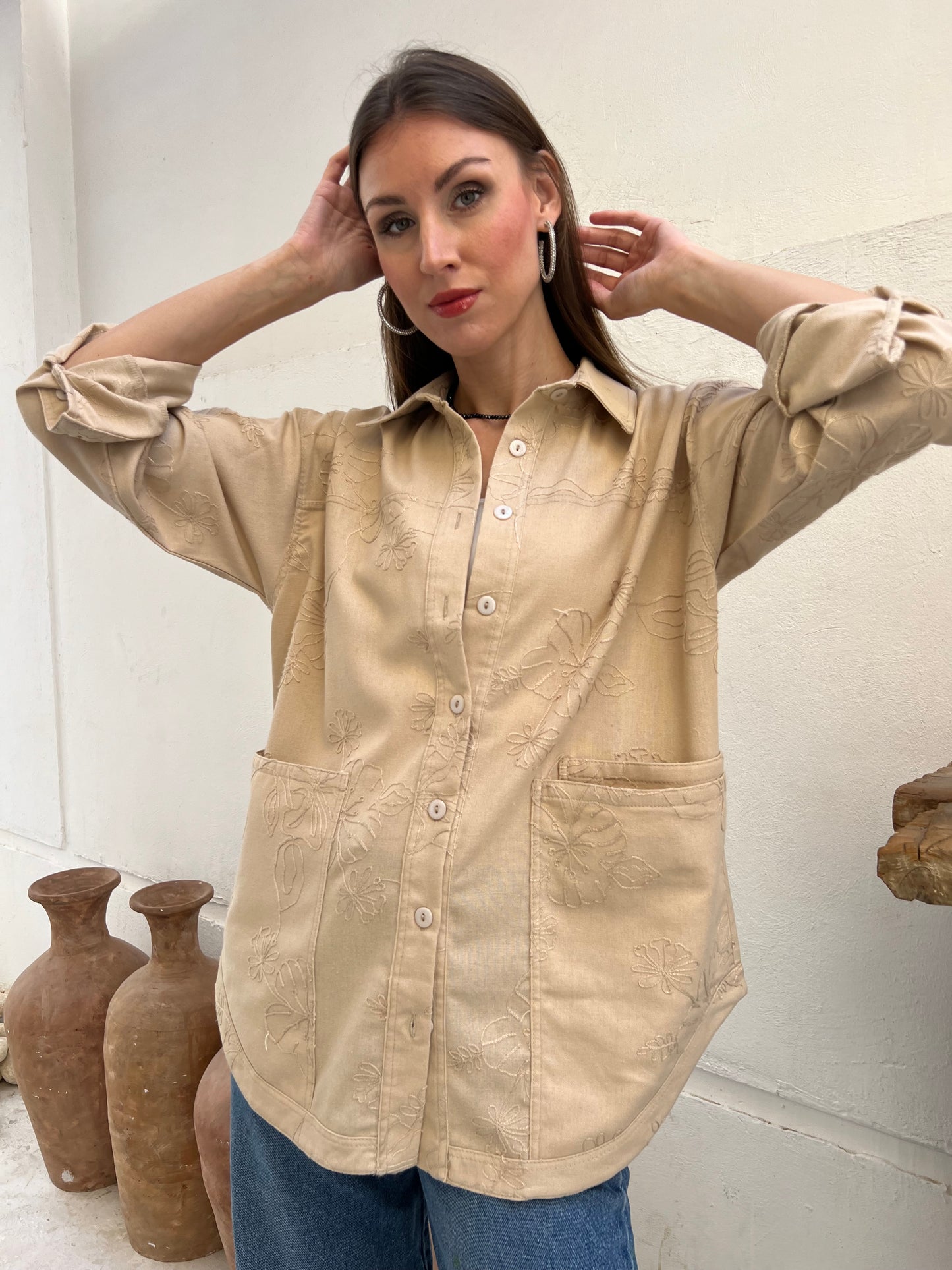Embroidered Garden Overshirt