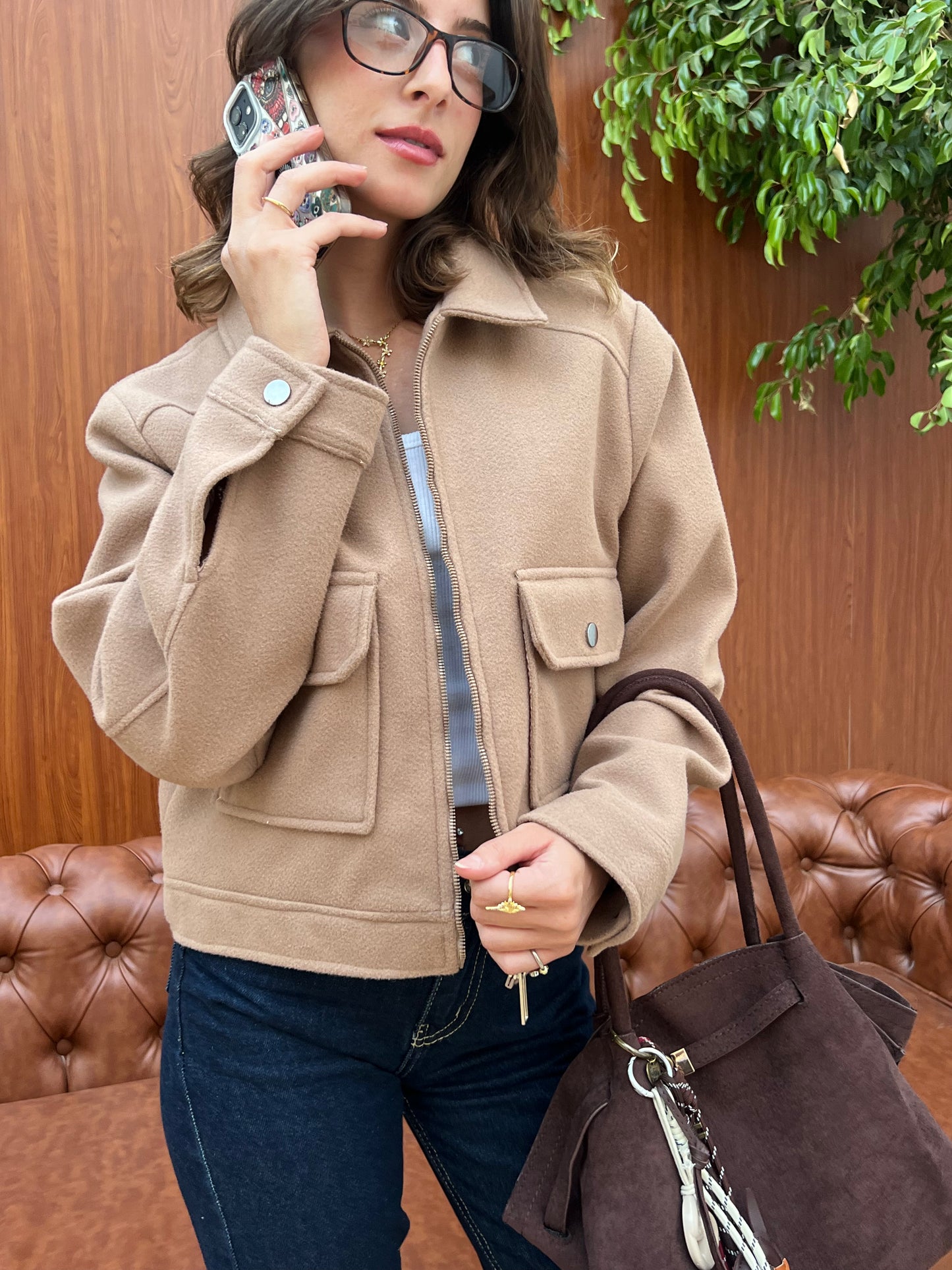 Structured Cropped Wool Jacket