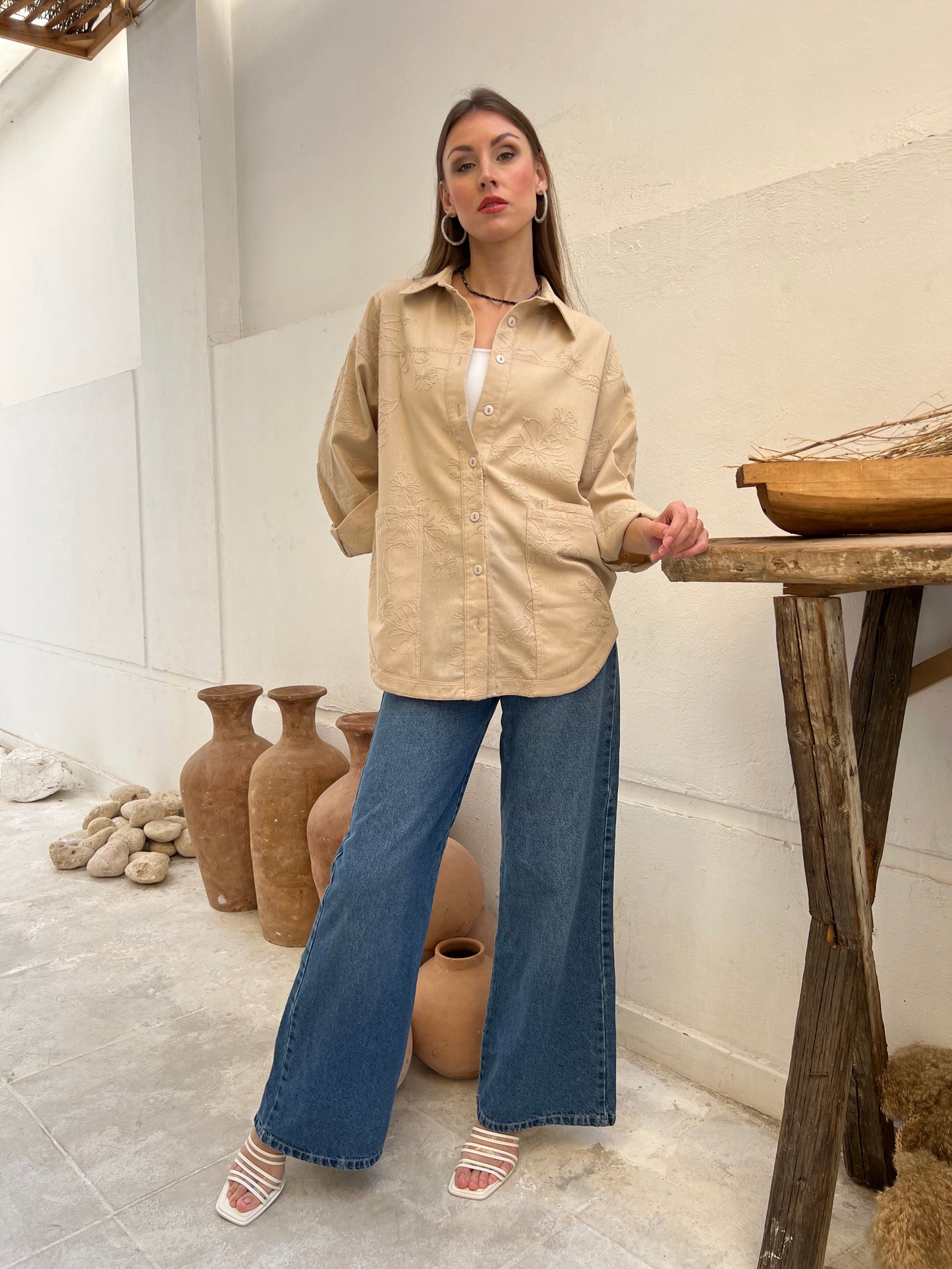 Embroidered Garden Overshirt