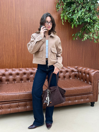 Structured Cropped Wool Jacket