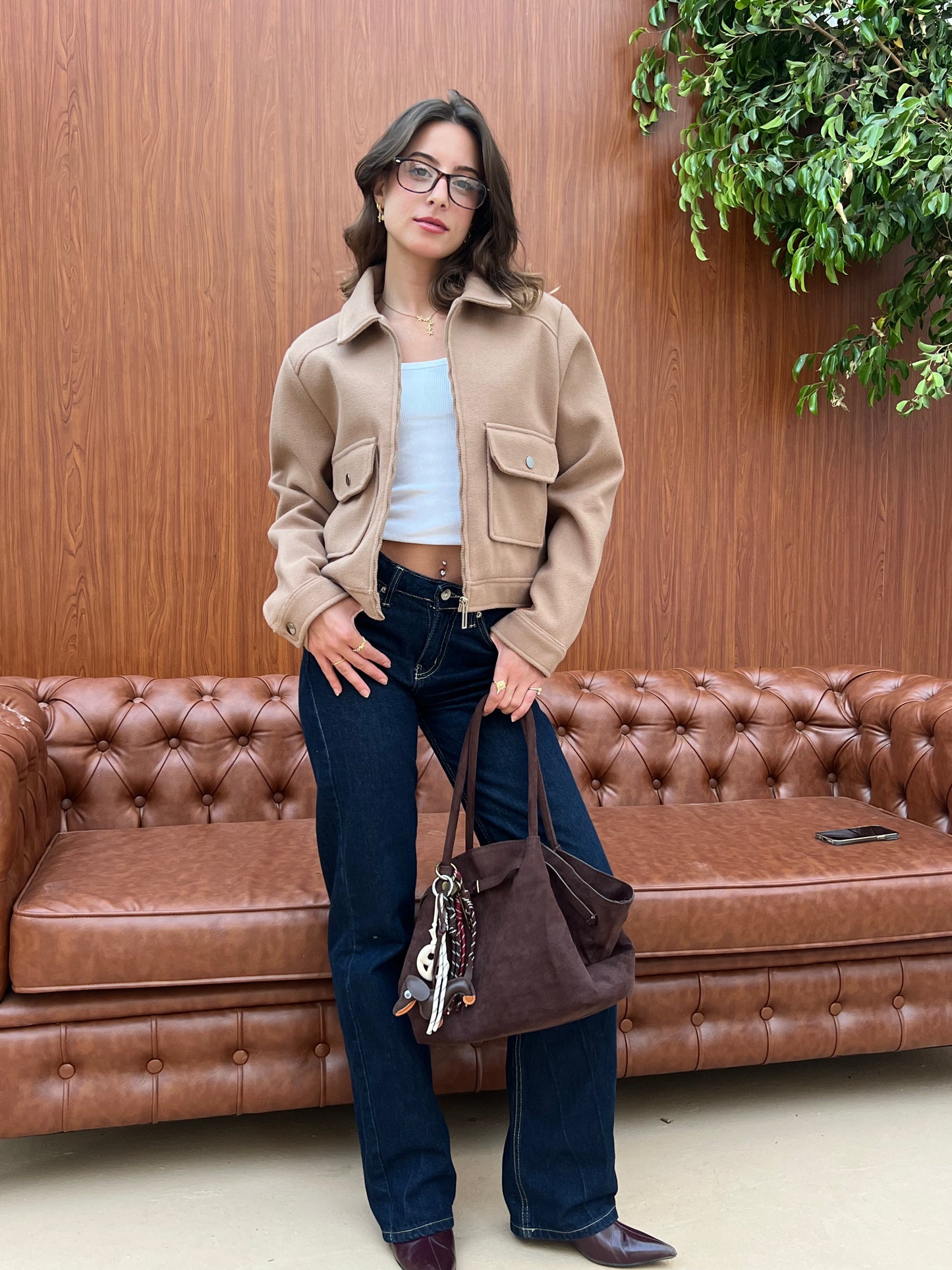 Structured Cropped Wool Jacket