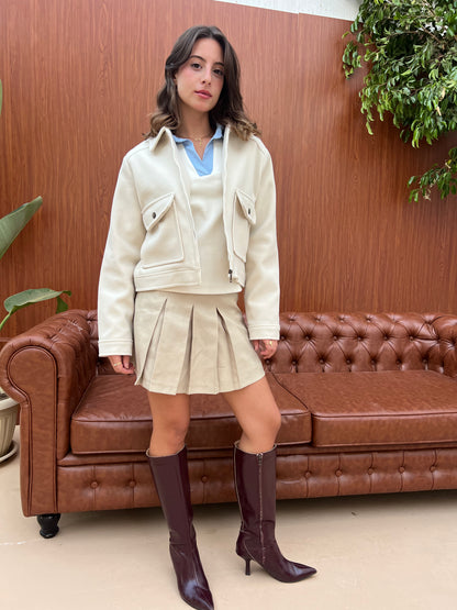 Structured Cropped Wool Jacket