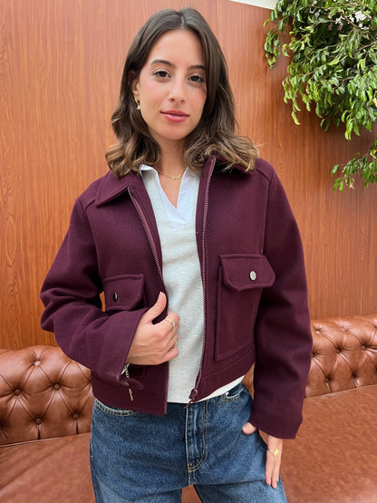 Structured Cropped Wool Jacket