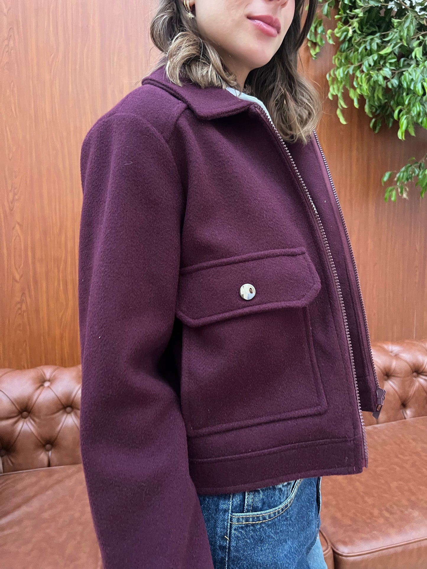 Structured Cropped Wool Jacket