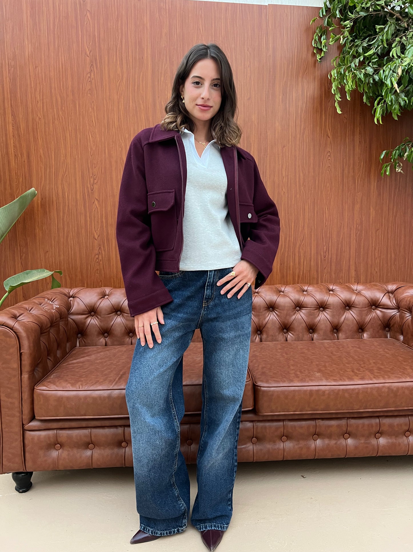 Structured Cropped Wool Jacket