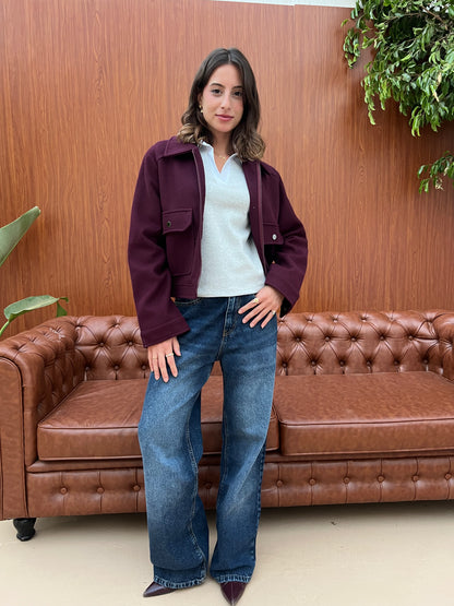 Structured Cropped Wool Jacket