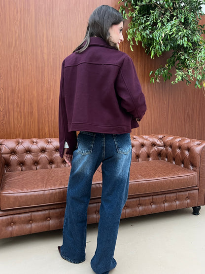 Structured Cropped Wool Jacket