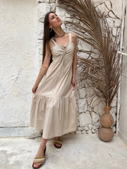 Oasis Lace-Up Tiered Dress