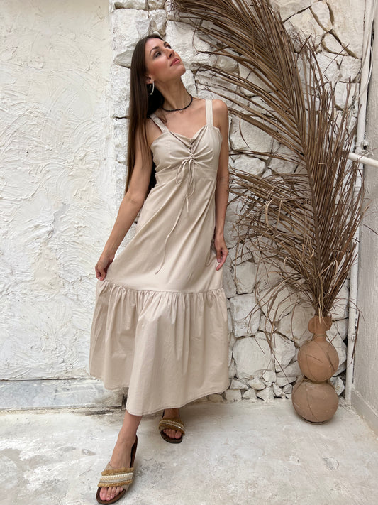 Oasis Lace-Up Tiered Dress