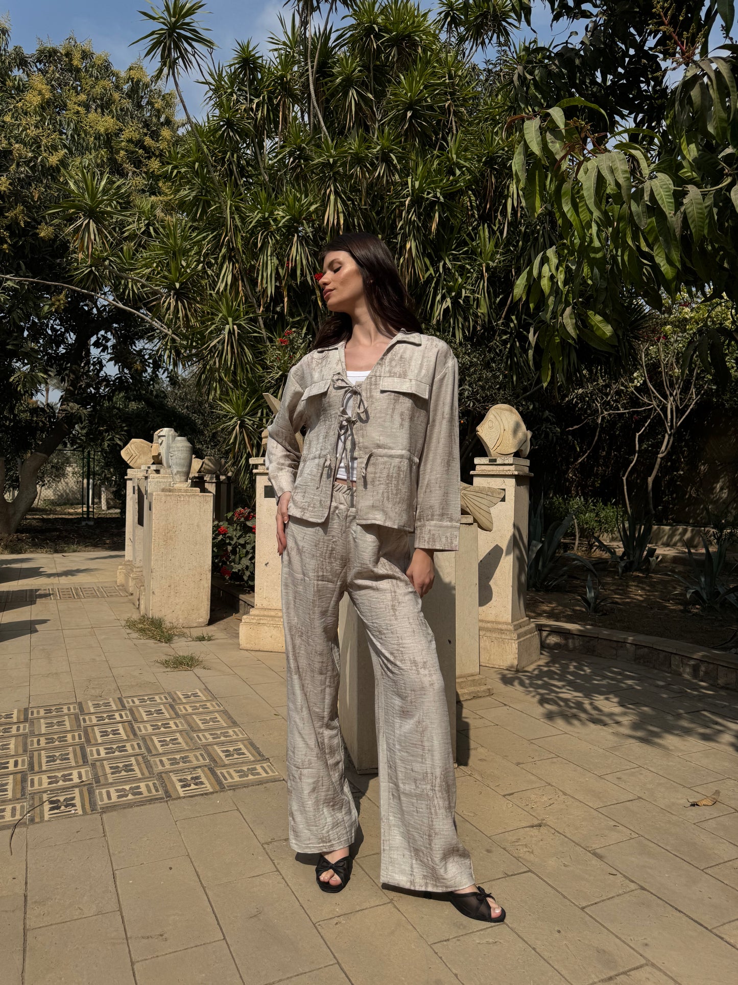 Tie-Front Printed Set