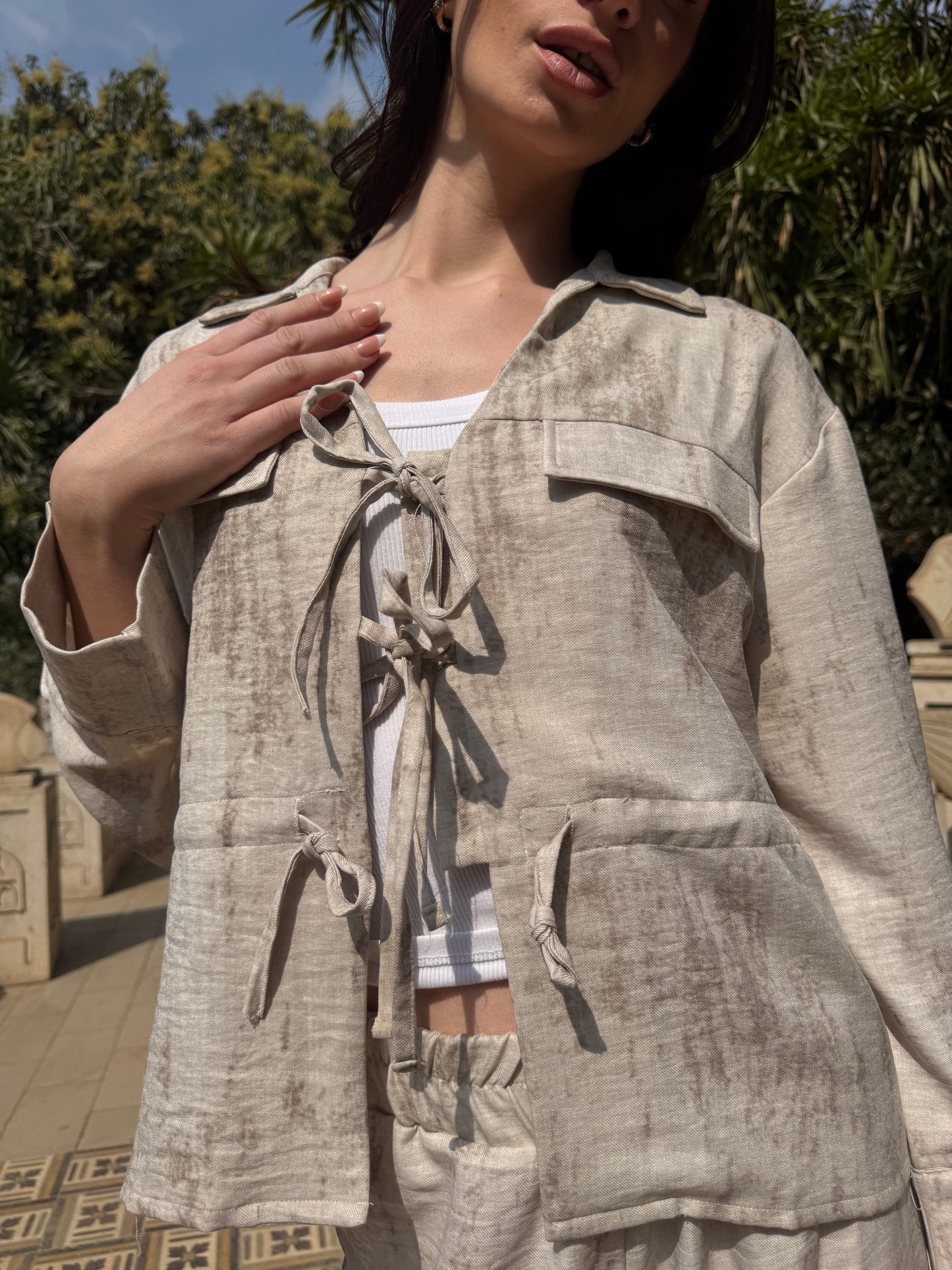 Tie-Front Printed Set