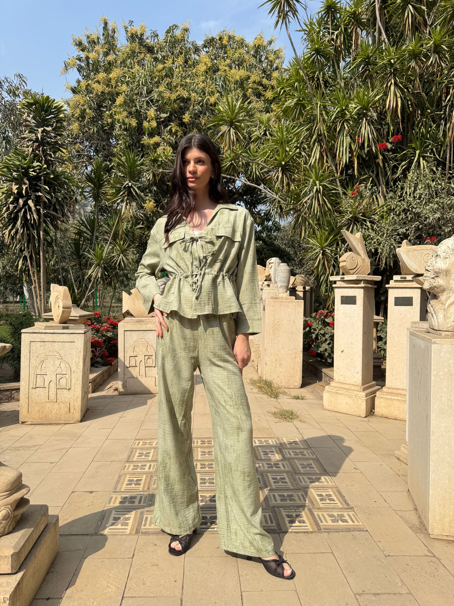 Tie-Front Printed Set