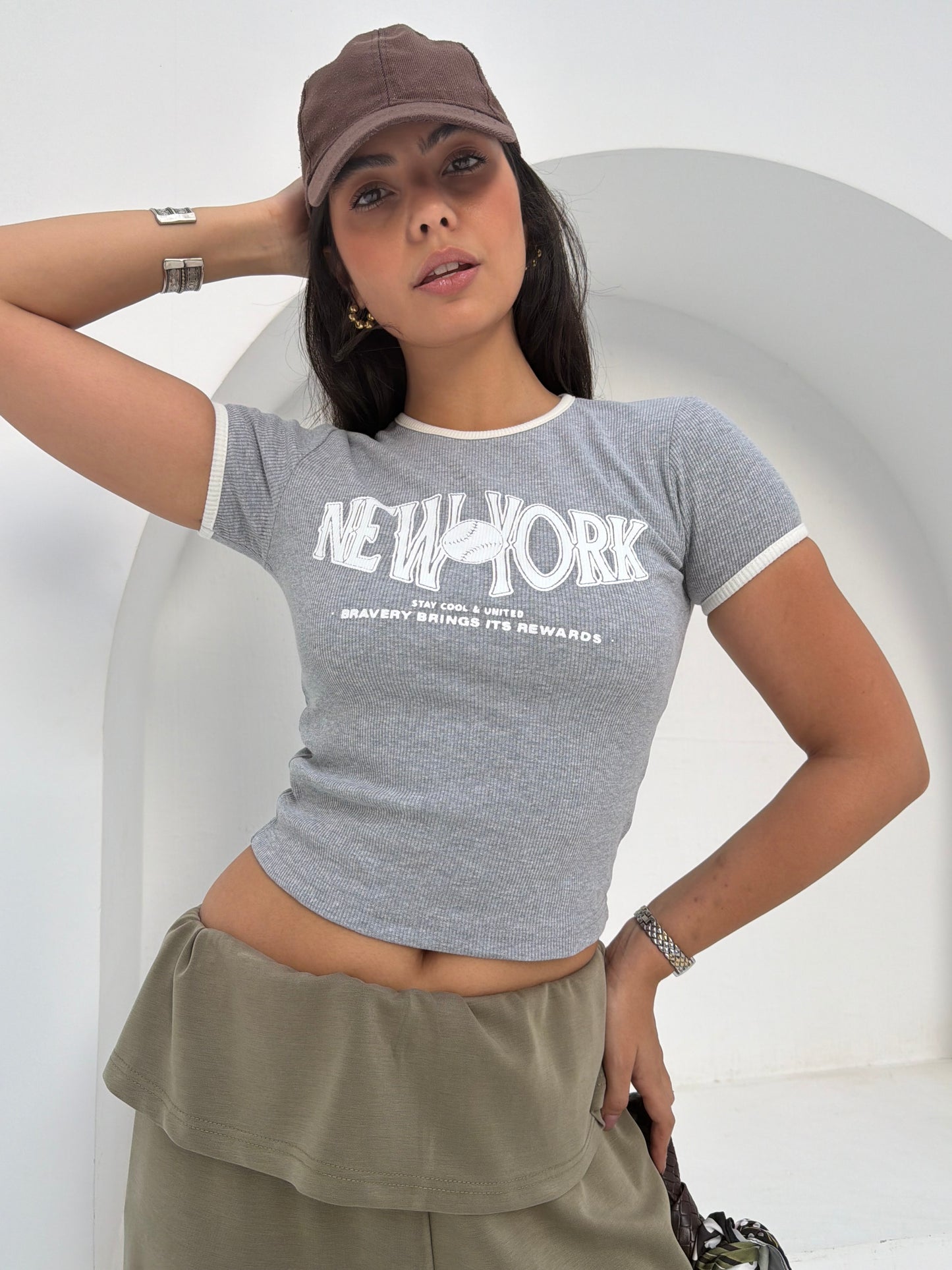 New York Ribbed Baby Tee