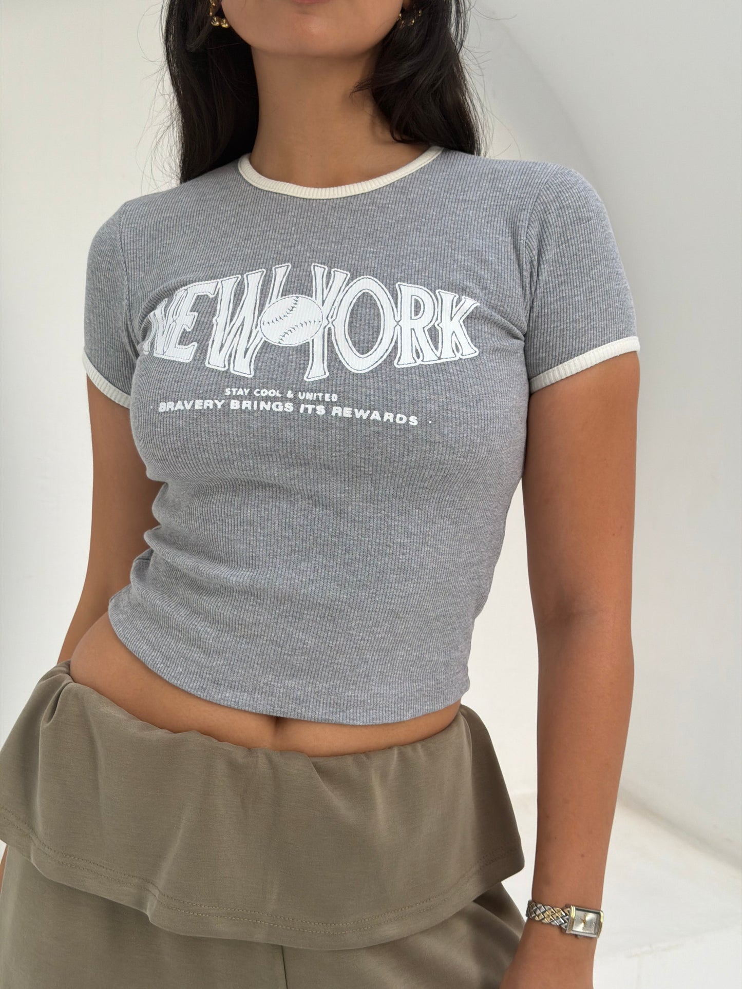 New York Ribbed Baby Tee