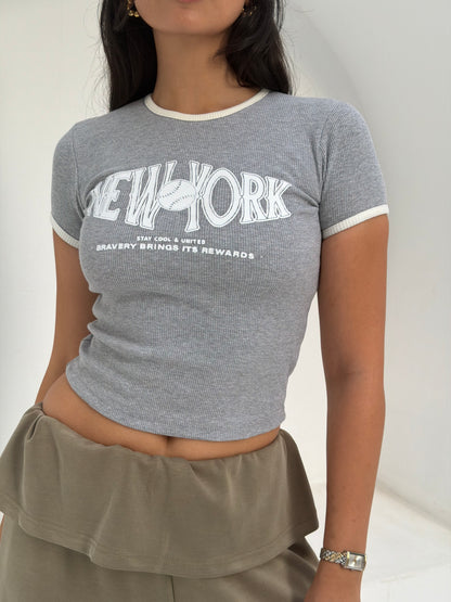 New York Ribbed Baby Tee