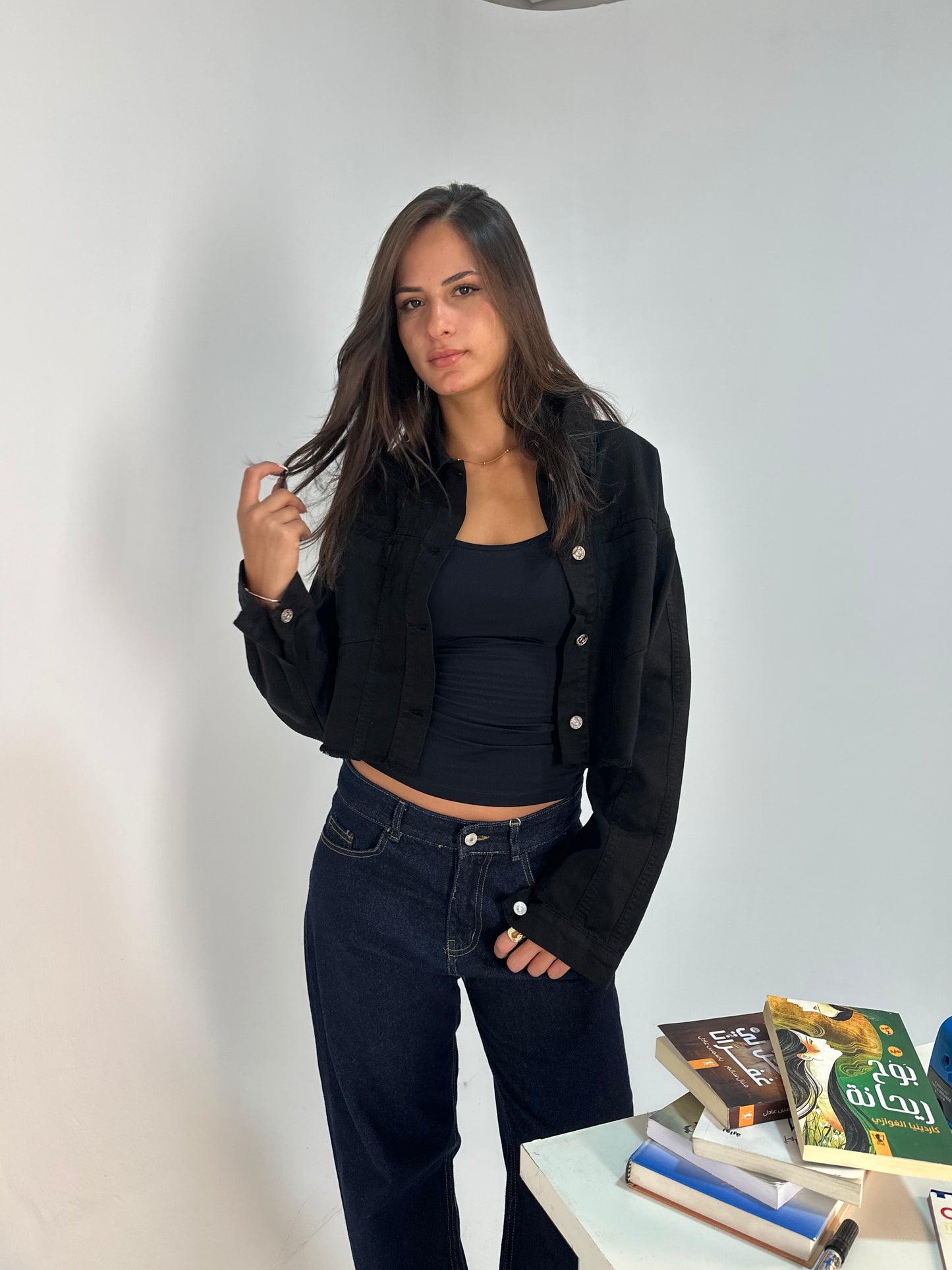 Raw-Edge Cropped Jacket