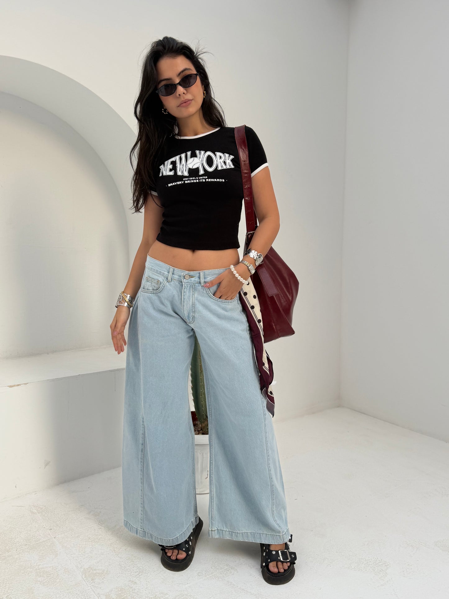 New York Ribbed Baby Tee