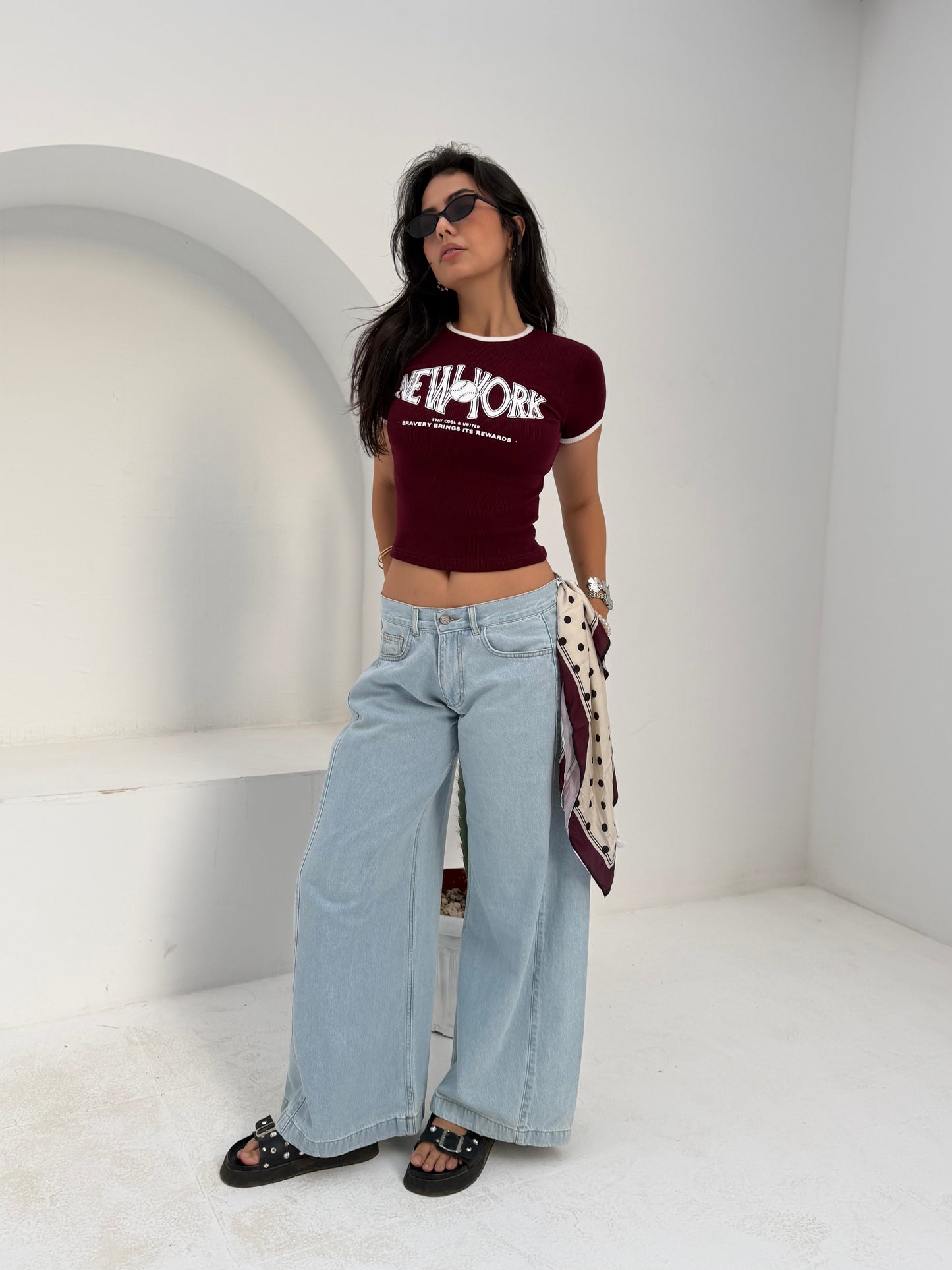 New York Ribbed Baby Tee